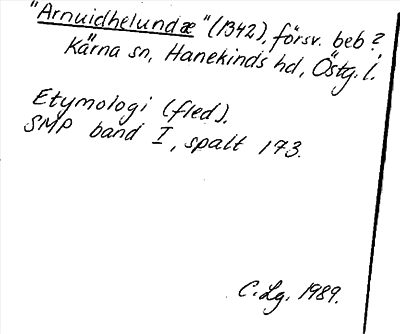Bild på arkivkortet för arkivposten »Arnuidhelundæ»