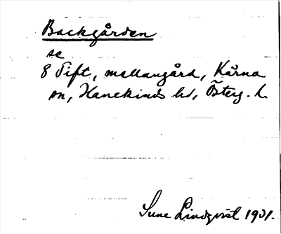 Bild på arkivkortet för arkivposten Backgården, se Tift