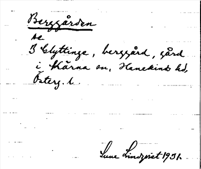 Bild på arkivkortet för arkivposten Berggården