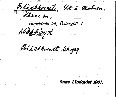 Bild på arkivkortet för arkivposten Bläckhornet