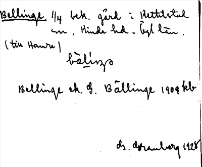 Bild på arkivkortet för arkivposten Bellinge