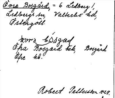 Bild på arkivkortet för arkivposten Övre Bosgård