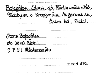 Bild på arkivkortet för arkivposten Bojegölen, Stora