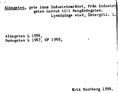 Bild på arkivkortet för arkivposten Alkagatan