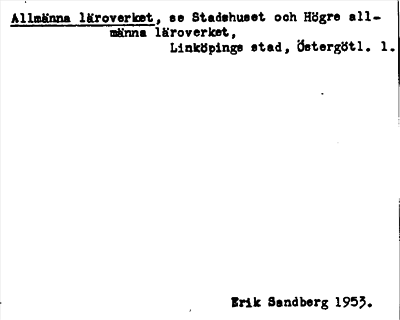 Bild på arkivkortet för arkivposten Allmänna läroverket