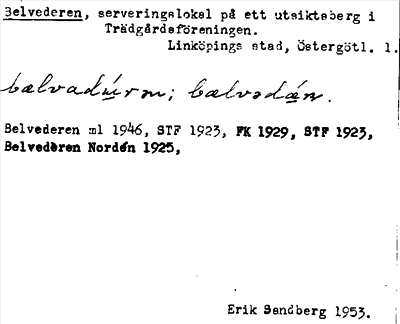 Bild på arkivkortet för arkivposten Belvederen