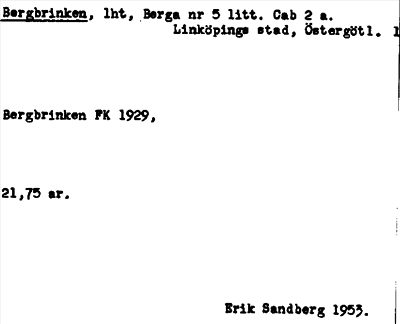Bild på arkivkortet för arkivposten Bergbrinken