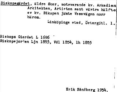 Bild på arkivkortet för arkivposten Biekopagärdet