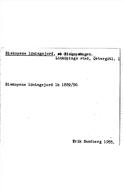 Bild på arkivkortet för arkivposten Biskopene löningejord, se Biskopshagen