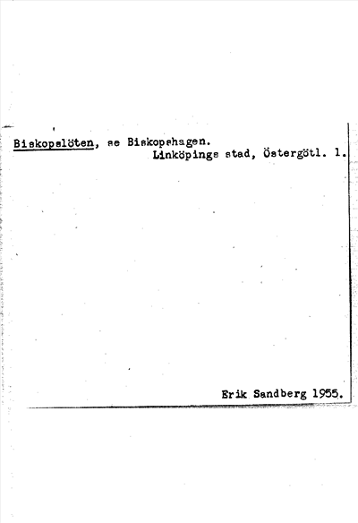 Bild på arkivkortet för arkivposten Biskopslöten, se Biskopshagen