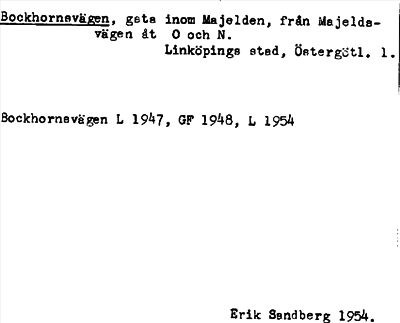 Bild på arkivkortet för arkivposten Bockhornsvägen
