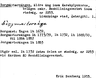 Bild på arkivkortet för arkivposten Borgmästareängen
