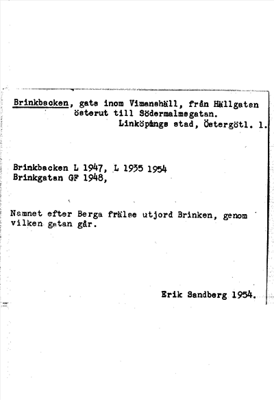 Bild på arkivkortet för arkivposten Brinkbacken