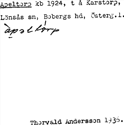Bild på arkivkortet för arkivposten Apeltorp