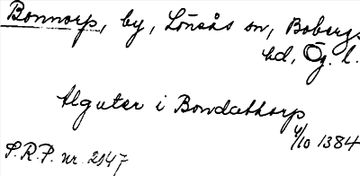 Bild på arkivkortet för arkivposten Bonnorp