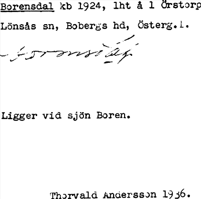 Bild på arkivkortet för arkivposten Borensdal