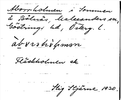 Bild på arkivkortet för arkivposten Aborrholmen