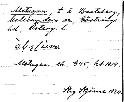Bild på arkivkortet för arkivposten Alstugan