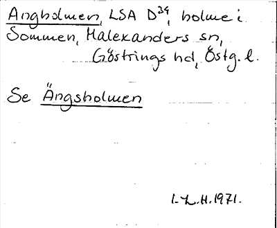 Bild på arkivkortet för arkivposten Angholmen, Se Ängsholmen