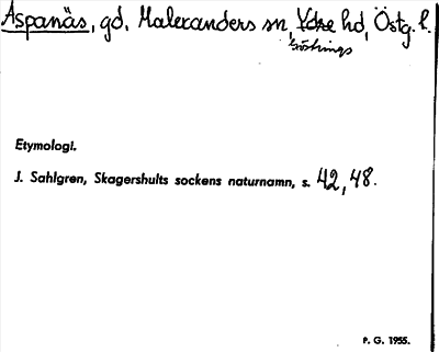 Bild på arkivkortet för arkivposten Aspanäs