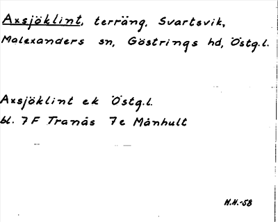 Bild på arkivkortet för arkivposten Axsjöklint