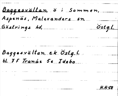 Bild på arkivkortet för arkivposten Baggesvältan