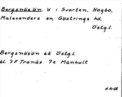 Bild på arkivkortet för arkivposten Bergsnäs ön