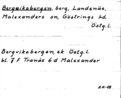 Bild på arkivkortet för arkivposten Bergvikabergen