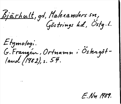 Bild på arkivkortet för arkivposten Bjärhult