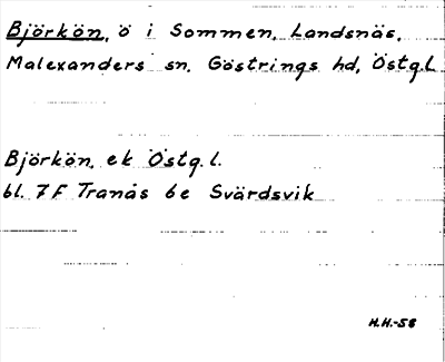 Bild på arkivkortet för arkivposten Björkön