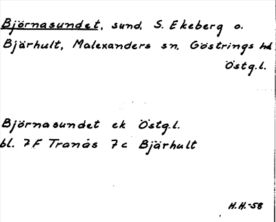 Bild på arkivkortet för arkivposten Björnasundet