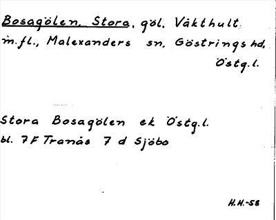 Bild på arkivkortet för arkivposten Bosagölen, Stora