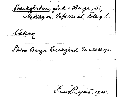 Bild på arkivkortet för arkivposten Backgården