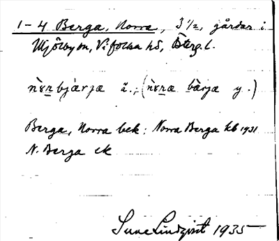 Bild på arkivkortet för arkivposten Berga, Norra