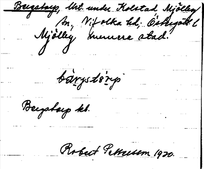 Bild på arkivkortet för arkivposten Bergstorp