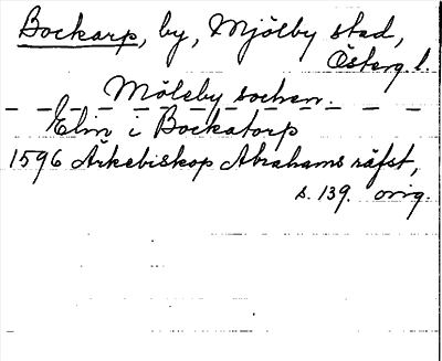 Bild på arkivkortet för arkivposten Bockarp