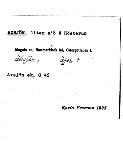Bild på arkivkortet för arkivposten Axsjön