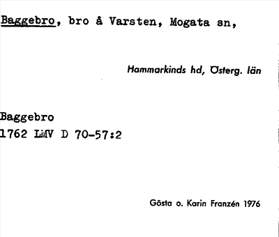 Bild på arkivkortet för arkivposten Baggebro