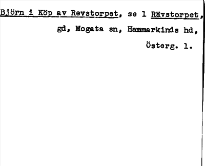 Bild på arkivkortet för arkivposten Björn i Köp av Revstorpet