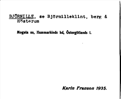 Bild på arkivkortet för arkivposten Björnille