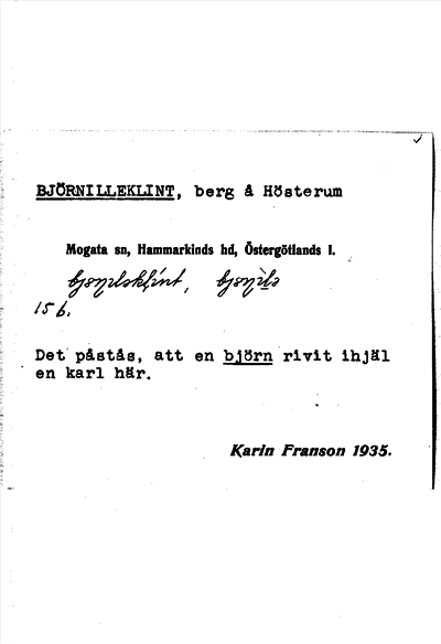 Bild på arkivkortet för arkivposten Björnilleklint