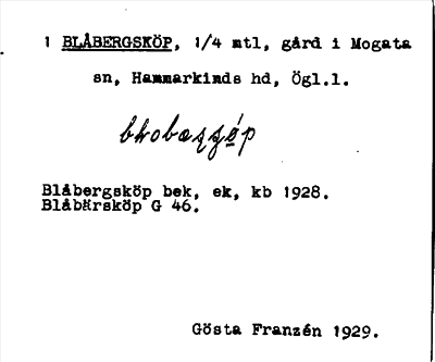 Bild på arkivkortet för arkivposten Blåbergsköp