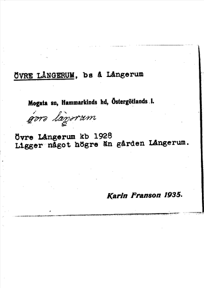 Bild på arkivkortet för arkivposten Övre Långerum