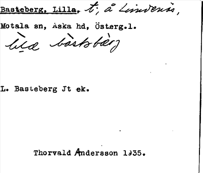 Bild på arkivkortet för arkivposten Basteberg, Lilla