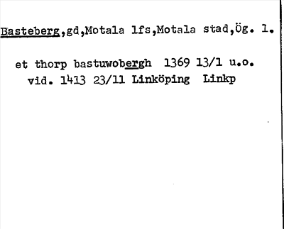 Bild på arkivkortet för arkivposten Basteberg