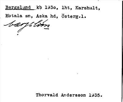 Bild på arkivkortet för arkivposten Bergslund