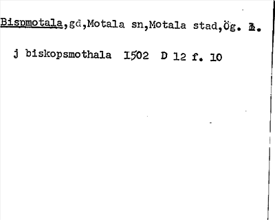 Bild på arkivkortet för arkivposten Bispmotala