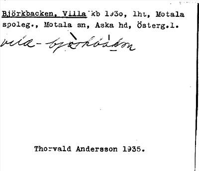 Bild på arkivkortet för arkivposten Björkbacken, Villa