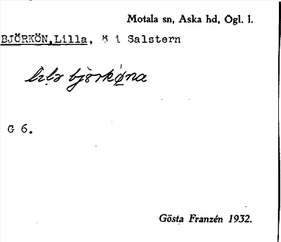 Bild på arkivkortet för arkivposten Björkön, Lilla