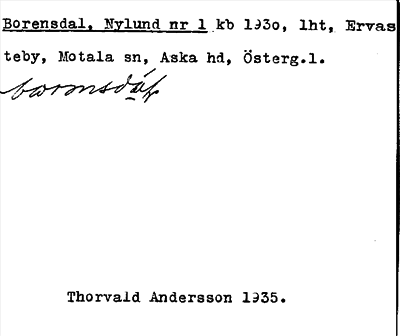 Bild på arkivkortet för arkivposten Borensdal, Nylund